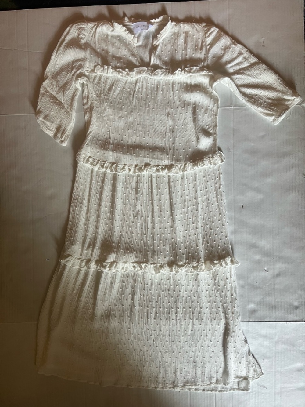 Painted Threads White Midi Dress